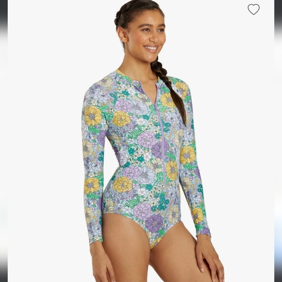 SPORTI Active Bondi Zip One Piece Swimsuit in Bondi Floral - Picture 5 of 12